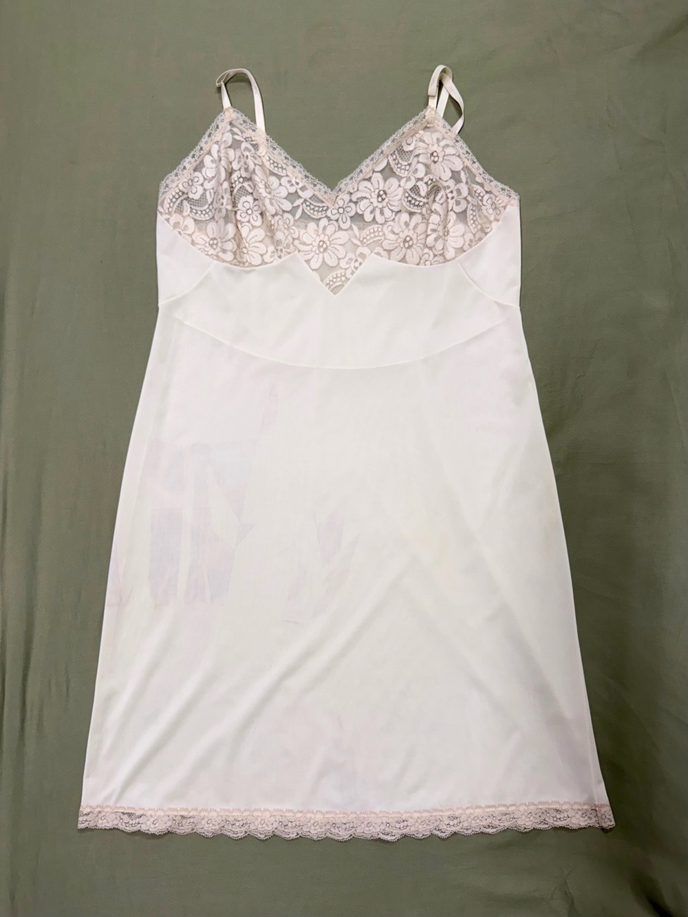 Vintage White Lace Slip Dress – Bridal Lingerie / Cottagecore Nightgown